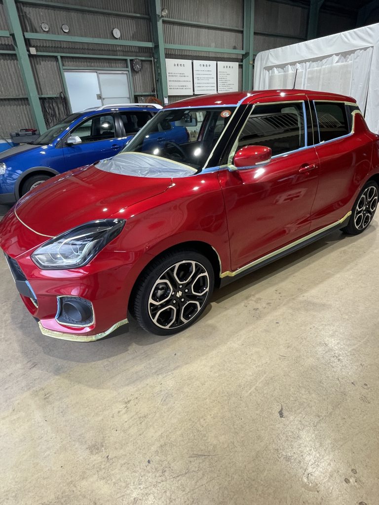 スイフトスポーツのコーティング、ハイブリッドグラスシーラント施工